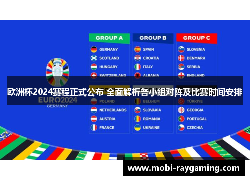 欧洲杯2024赛程正式公布 全面解析各小组对阵及比赛时间安排