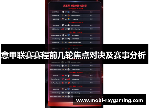 意甲联赛赛程前几轮焦点对决及赛事分析 